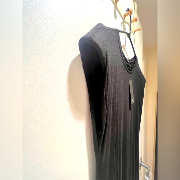 Lulus Black Maxi Dress with Shoulder Pads - Picture 1 of 4